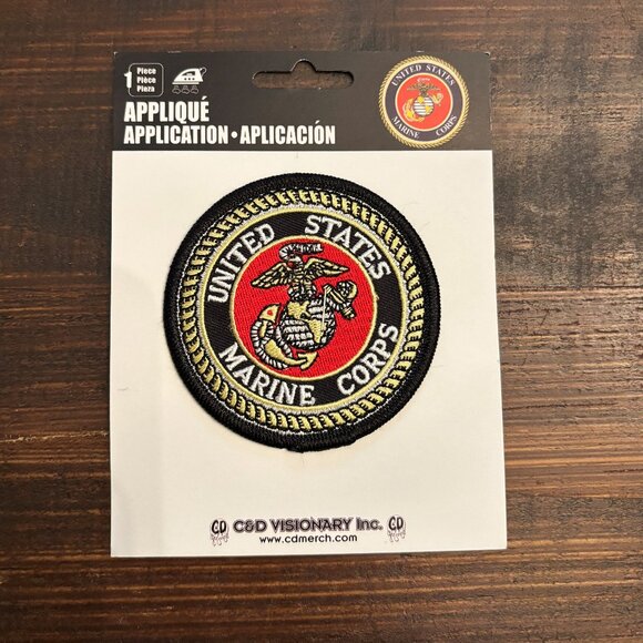 United States Marine Corps Iron On Patch USMC Logo 3 Inches Round ~ NIP - Picture 1 of 1